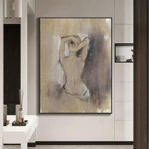 Oil Paintings |   Handmade Hand Painted Oil Painting Wall Modern Abstract Painting Nude Lady  Canvas Painting Home Decoration Decor Rolled Canvas No Frame Unstretched Oil Paintings Oil Paintings