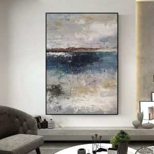 Oil Paintings |   Handmade Oil Painting Canvas Wall Art Decoration Abstract Graininess Grey Paintings for Home Decor Rolled Frameless Unstretched Painting Oil Paintings Oil Paintings