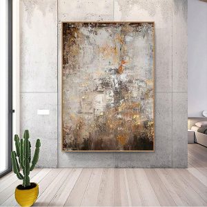 Oil Paintings |   Handpainted Large Textured Oil Painting Modern Abstract Wall Art Picture Vertical Living Room Porch Entrance Decor Oil Paintings Oil Paintings