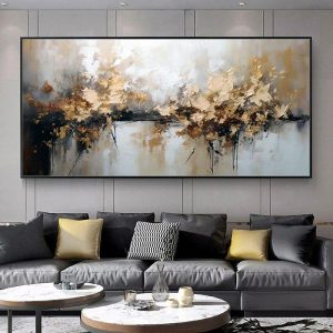 Oil Paintings |   Mintura Handmade Abstract Oil Paintings On Canvas Wall Art Decoration Modern Picture For Home Decor Rolled Frameless Unstretched Painting Oil Paintings Oil Paintings