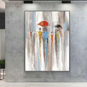 Oil Paintings |   Oil Painting Hand Painted Vertical Abstract People Contemporary Modern Rolled Canvas (No Frame) Oil Paintings Oil Paintings