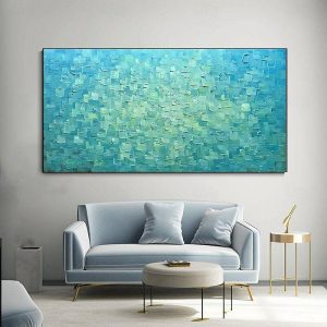 Oil Paintings |   Oil painting handmade 3D Heavy Textured oil painting handmade Abstract Large Art Blue Water Reflection painting  Hand Painted Gallery Art painting on canvas wall Painting for living room artwork Oil Paintings Oil Paintings