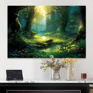 Prints |   Landscape Wall Art Canvas Fantasy Forest Prints and Posters Pictures Decorative Fabric Painting For Living Room Pictures No Frame Prints Prints