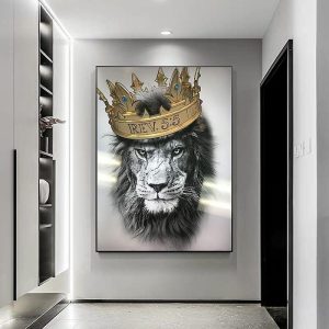 Prints |   Wall Art Pictures A Lion with Dignity HD Animal Cool Prints Poster Home Decor Canvas Paintings Modular No Frame for Living Room Prints Prints