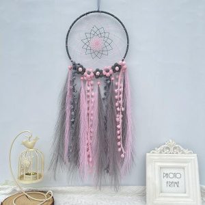 Dreamcatcher |   Dream Catcher Handmade Gift Feather Hook Flower Wind Chime with One Circle Ornament Wall Hanging Decor Art Boho Style Dreamcatcher Dreamcatcher