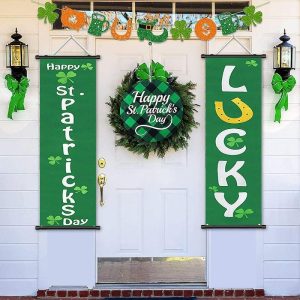 Prints |   1pc St. Patrick’s Day Lucky Poster with Hangers Courtyard Wall Art Canvas Posters Art For Home Living Room Decoration Wall Art Decor Prints Prints