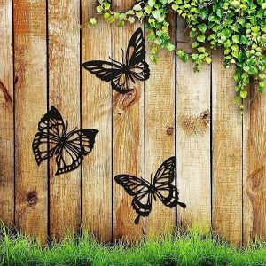 Wall Accents |   1pc Butterfly Metal Wall Decor, Black Dragonfly Hummingbird Butterfly Metal Wall Art Hanging Wall Decor, Suitable For Modern Farmhouse Rustic Home Living Room Bathroom Indoor Outdoor Decor, Home Decor Wall Accents Wall Accents