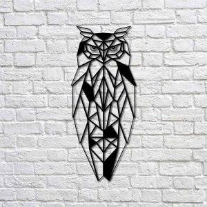 Wall Accents |   1pc Geometric Owl Metal Wall Art Outdoor Decor Rust Proof Wall Sculpture Ideal For Garden, Home, Farmhouse, Patio And Bedroom Wall Accents Wall Accents