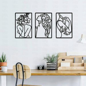 Wall Accents |   1PC Modern Art Design Female Body Silhouette Wall Handicraft Decoration Black Minimalist Iron Art Living Room Background Wall Human Body Minimalist Painting Decoration Wall Hanging Abstract Picture Wall Accents Wall Accents