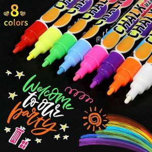 DIY Art |   1pc 8-colors Vibrant Chalk Markers – Dual Tip Liquid Chalk Writing Tool For Dust-Free Art And Signage DIY Art DIY Art