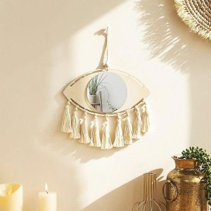 Wall Accents |   new devil’s eye woven decorative mirror tapestry wall hanging cotton thread tassel eye home pendant hand-made gift Wall Accents Wall Accents